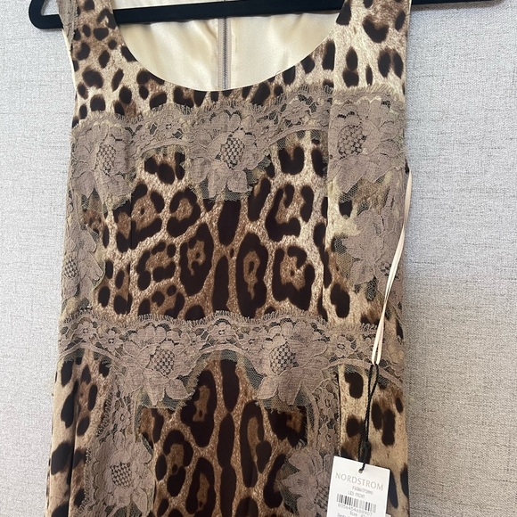 Lace-Trim Leopard-Print Dress. - Picture 5 of 8